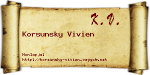 Korsunsky Vivien névjegykártya